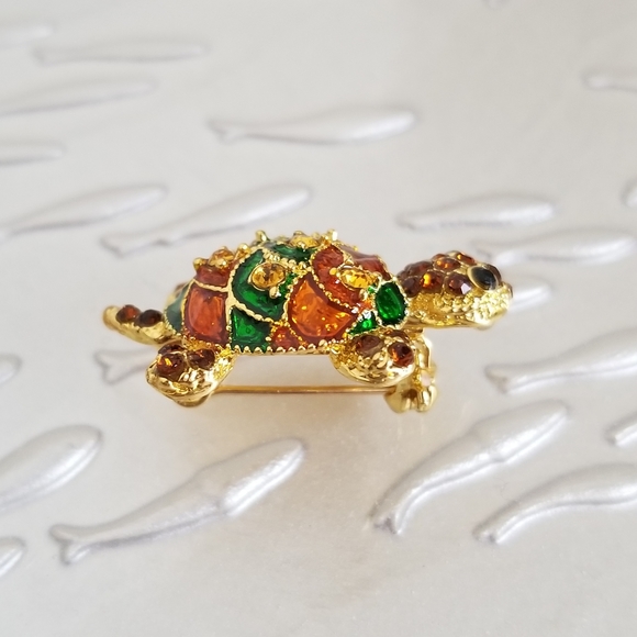 NWT-  💥*2/$20 Bejeweled Sea Turtle Brooch Pin - Picture 9 of 10